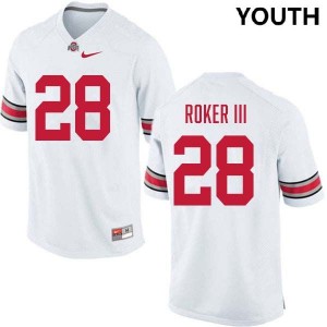 Youth Leroy Roker III White Ohio State Buckeyes #28 Football Stitched Jersey 500458-435