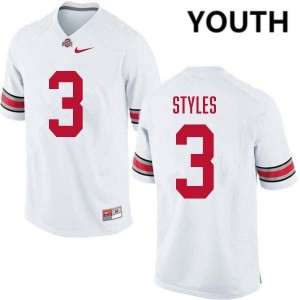 Youth Lorenzo Styles Jr. White Ohio State Buckeyes #3 Football Replica Jersey 283781-519