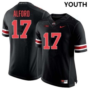 Youth Tarvos Alford Blackout Ohio State Buckeyes #17 Football 2025-26 Jersey 239782-853