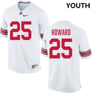 Youth Ty Howard White Ohio State Buckeyes #25 Football Game Jersey 533756-388