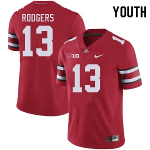 Youth Bryson Rodgers Red Ohio State Buckeyes #13 Football Replica Jersey 153299-829