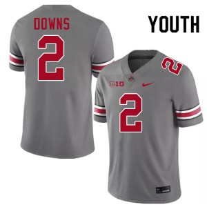 Youth Caleb Downs Grey Ohio State Buckeyes #2 Football Alumni Jersey 825428-447