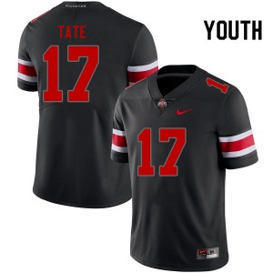 Youth Carnell Tate Blackout Ohio State Buckeyes #17 Football High School Jersey 259183-456