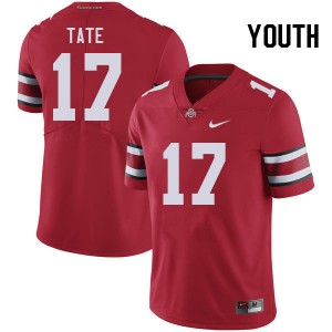 Youth Carnell Tate Red Ohio State Buckeyes #17 Football Game Jersey 695316-195