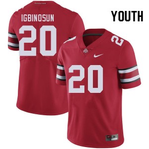 Youth Davison Igbinosun Red Ohio State Buckeyes #20 Football High School Jersey 356710-499