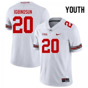 Youth Davison Igbinosun White Ohio State Buckeyes #20 Football Alumni Jersey 934727-213