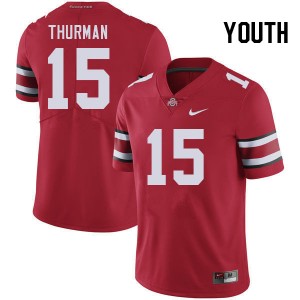 Youth Jelani Thurman Red Ohio State Buckeyes #15 Football Replica Jersey 692609-669