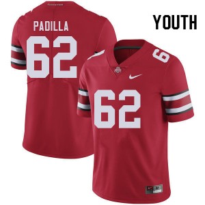 Youth Joshua Padilla Red Ohio State Buckeyes #62 Football Game Jersey 141173-996