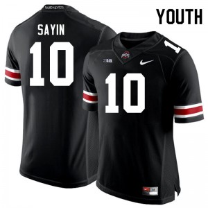 Youth Julian Sayin Black Ohio State Buckeyes #10 Football Official Jersey 265908-694