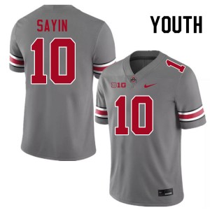 Youth Julian Sayin Grey Ohio State Buckeyes #10 Football Replica Jersey 193009-709