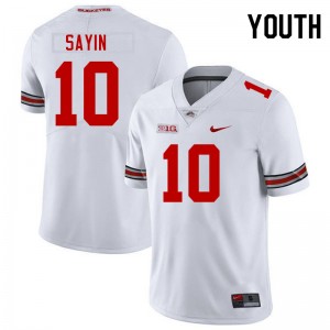 Youth Julian Sayin White Ohio State Buckeyes #10 Football Game Jersey 190187-277