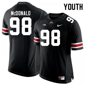 Youth Kayden McDonald Black Ohio State Buckeyes #98 Football 2025 Jersey 905326-924