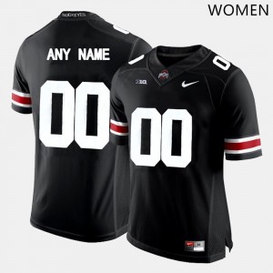 Womens Custom Black Ohio State Buckeyes #00 Football Game Jersey 752506-694
